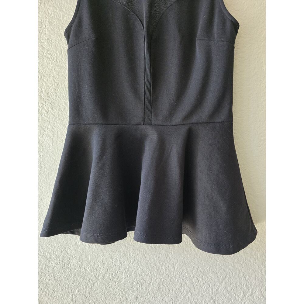 Ambiance Apparel black mesh peplum sleeveless blouse women’s regular size S - Picture 7 of 9